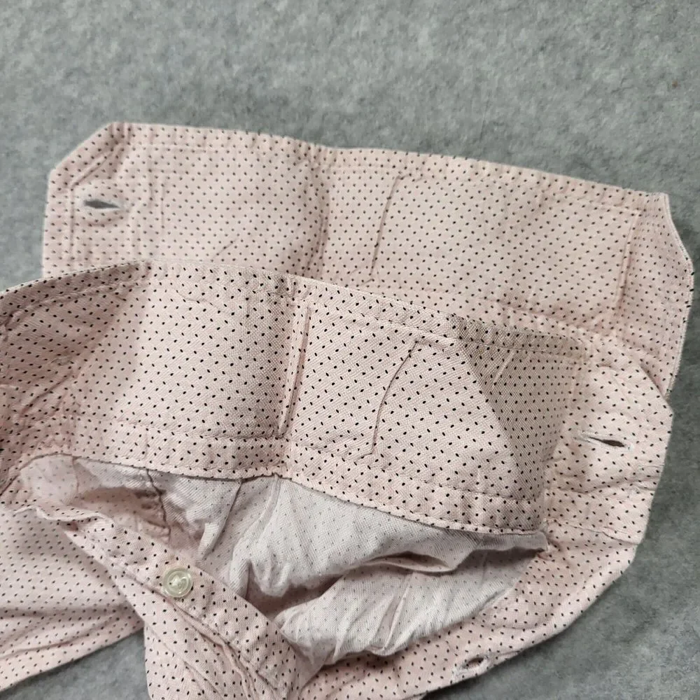 Banana Republic Mens Medium Pink Untucked Fit Oxford Long Sleeve‎ Shirt